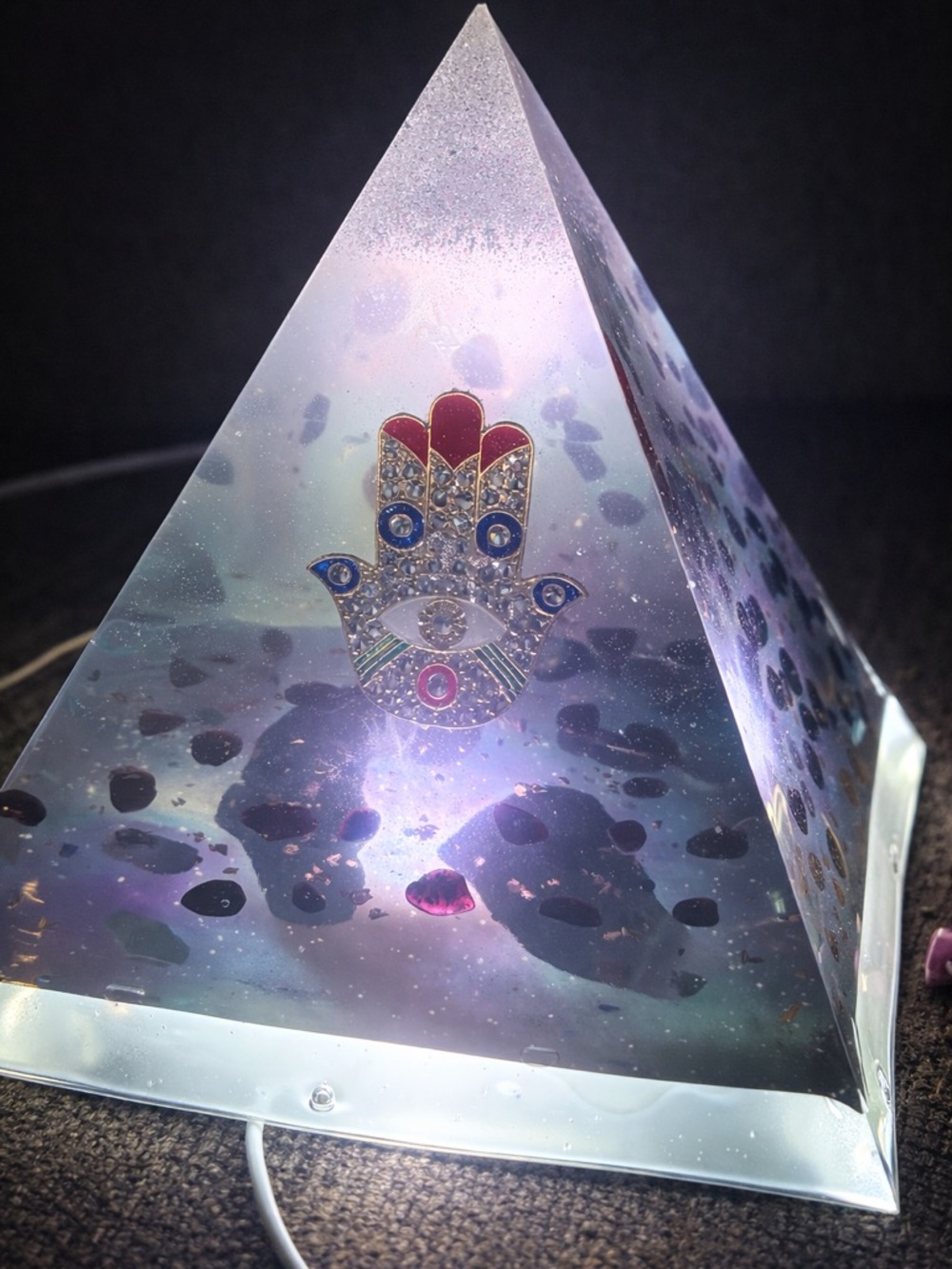 Handmade Orgone 7” Energy Pyramid- Grounding and Abundance.